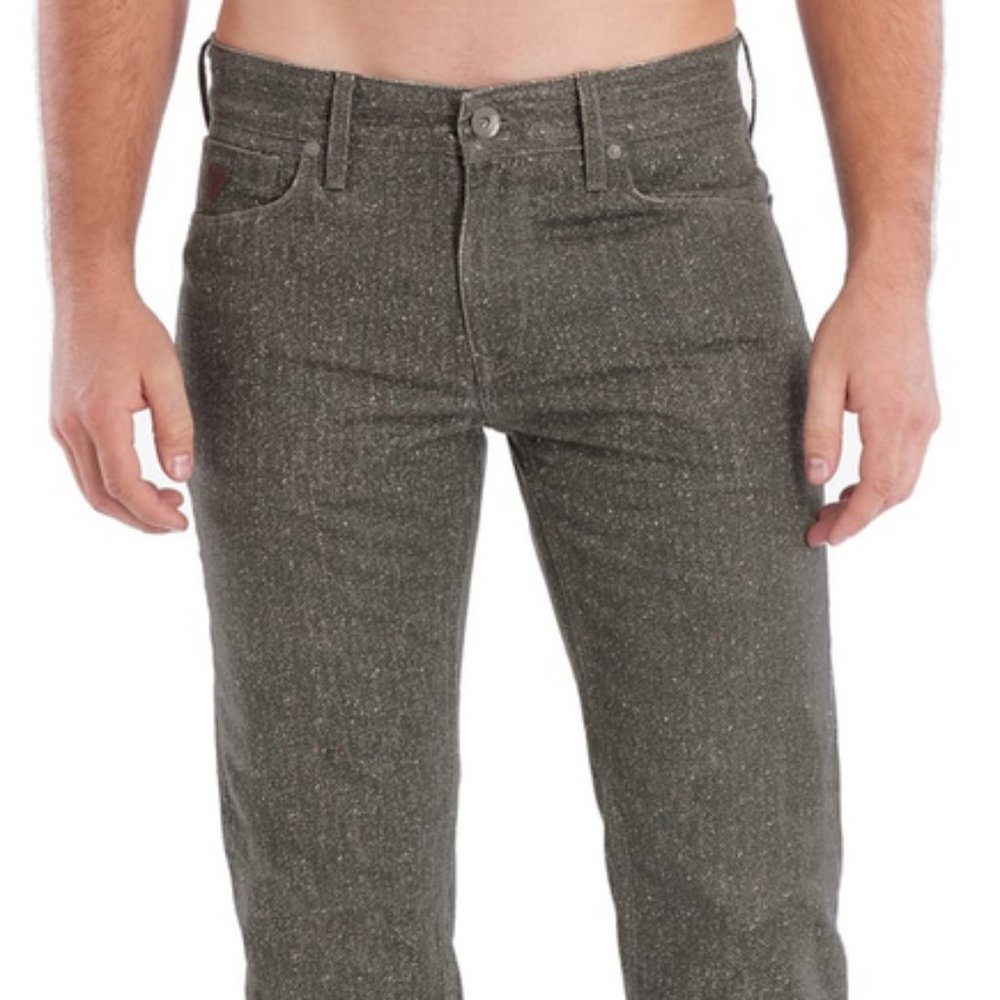 Guess Lincoln Slim Tweed-Print Jeans 29